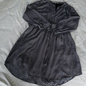 Black, Blue, White Chevron Dress